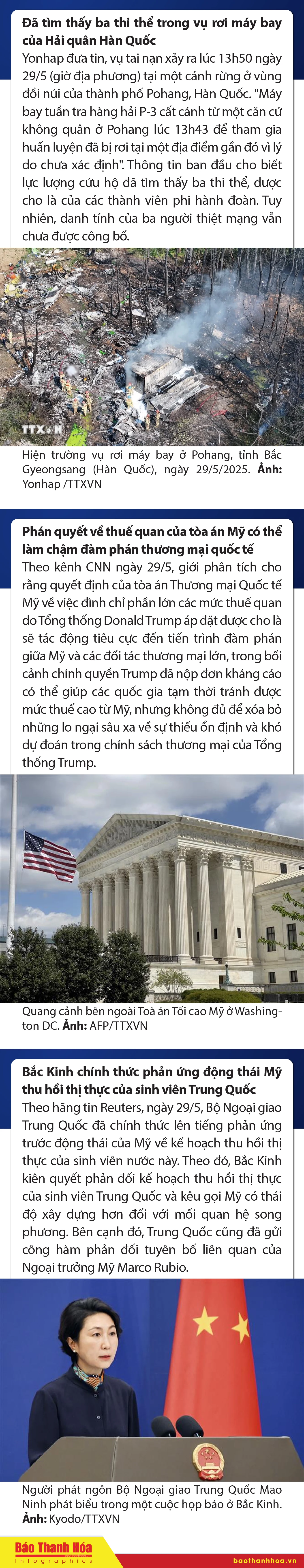 Sự kiện nổi bật trong nước, quốc tế ngày 29/5/2025