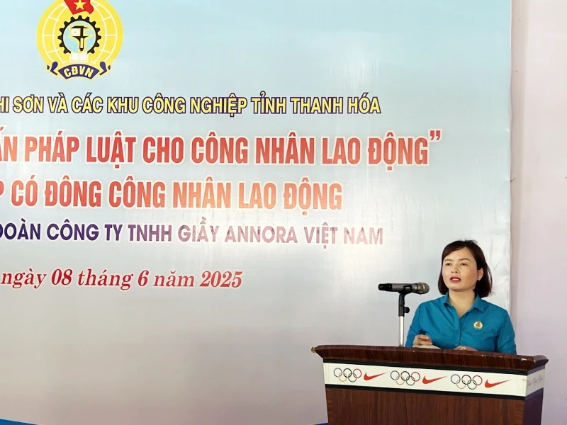 Ra mắt mô hình “Tổ tư vấn pháp luật cho công nhân lao động” tại Công ty TNHH Giầy Annora Việt Nam