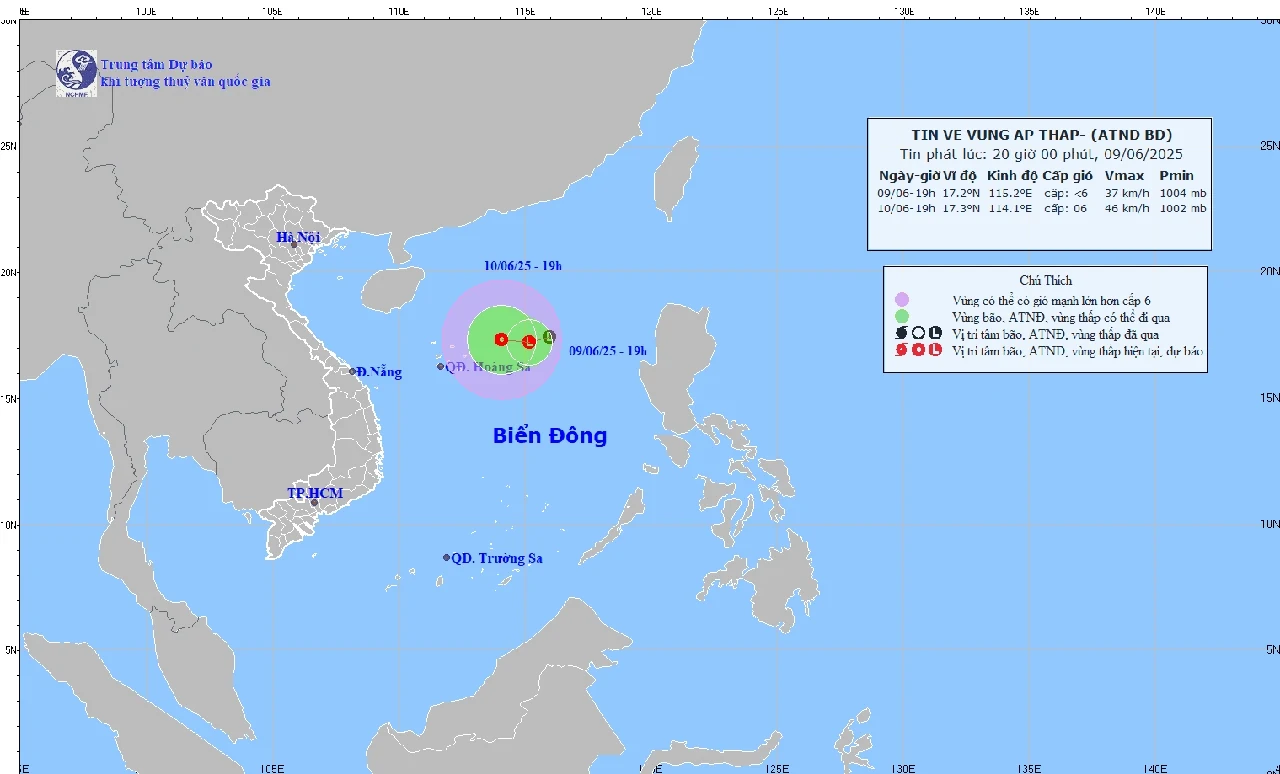Chủ động ứng phó với vùng áp thấp có khả năng mạnh lên thành áp thấp nhiệt đới