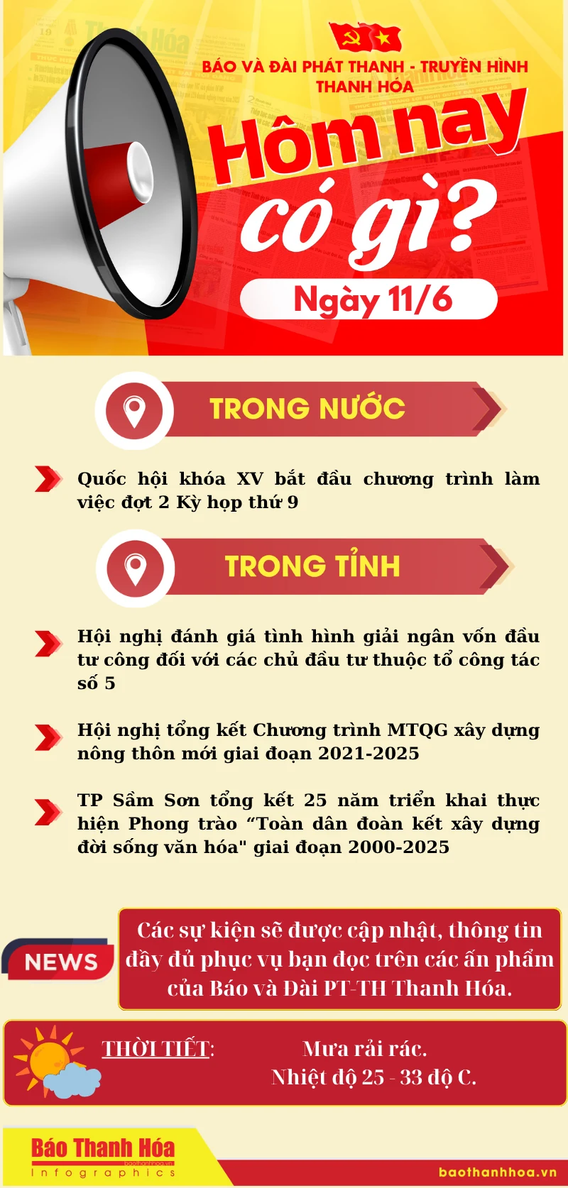 Hôm nay có gì? - Sự kiện nổi bật ngày 11/6/2025