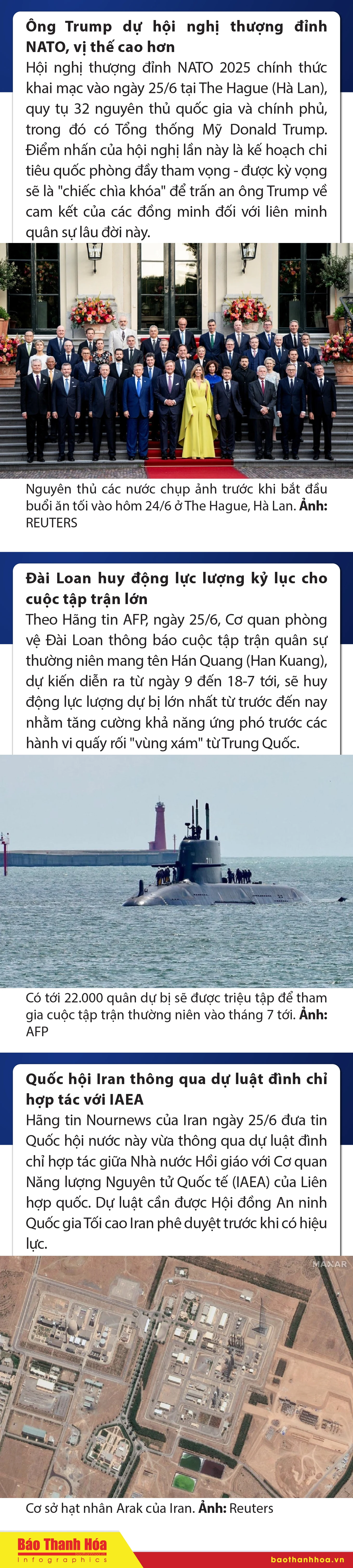 Sự kiện nổi bật trong nước, quốc tế ngày 25/6/2025