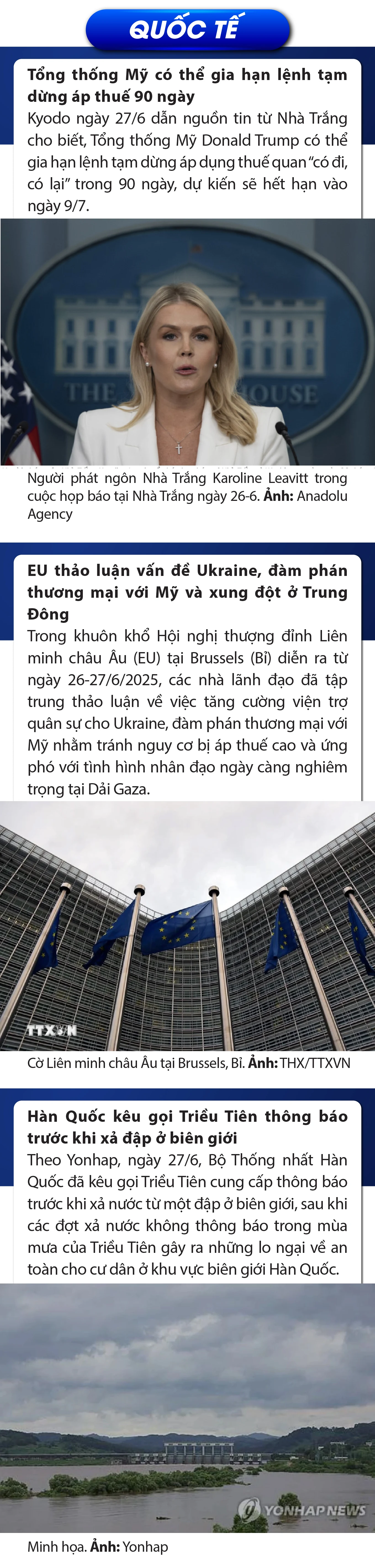 Sự kiện nổi bật trong nước, quốc tế ngày 27/6/2025