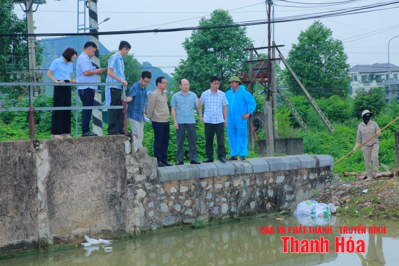 Giám đốc Sở Nông nghiệp và Môi trường kiểm tra tình trạng xác động vật vứt trôi nổi trên kênh