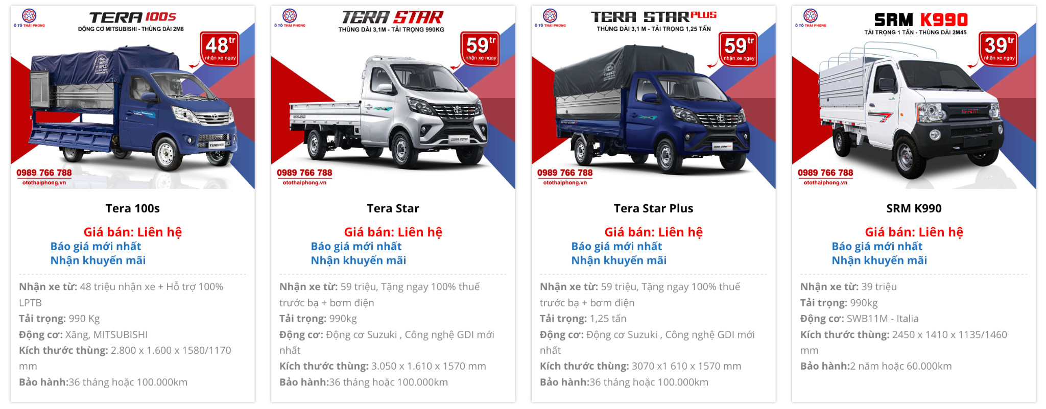 Ô tô Thái Phong: Chuyên cung cấp xe tải nhỏ chất lượng, giá cạnh tranh