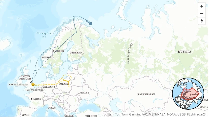 Máy bay do thám NATO áp sát Nga