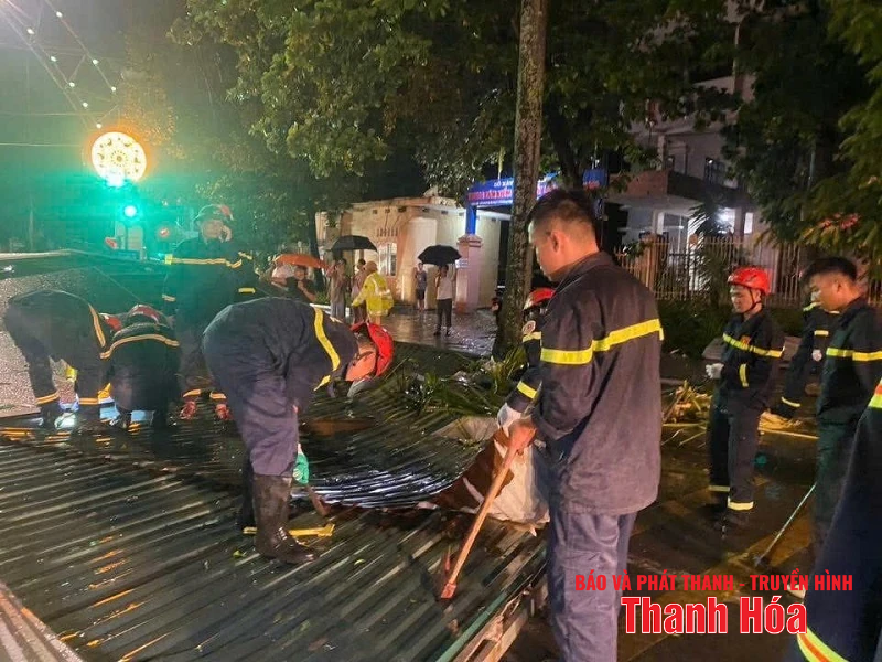 Mưa và gió giật mạnh khiến hàng loạt cây xanh gãy đổ