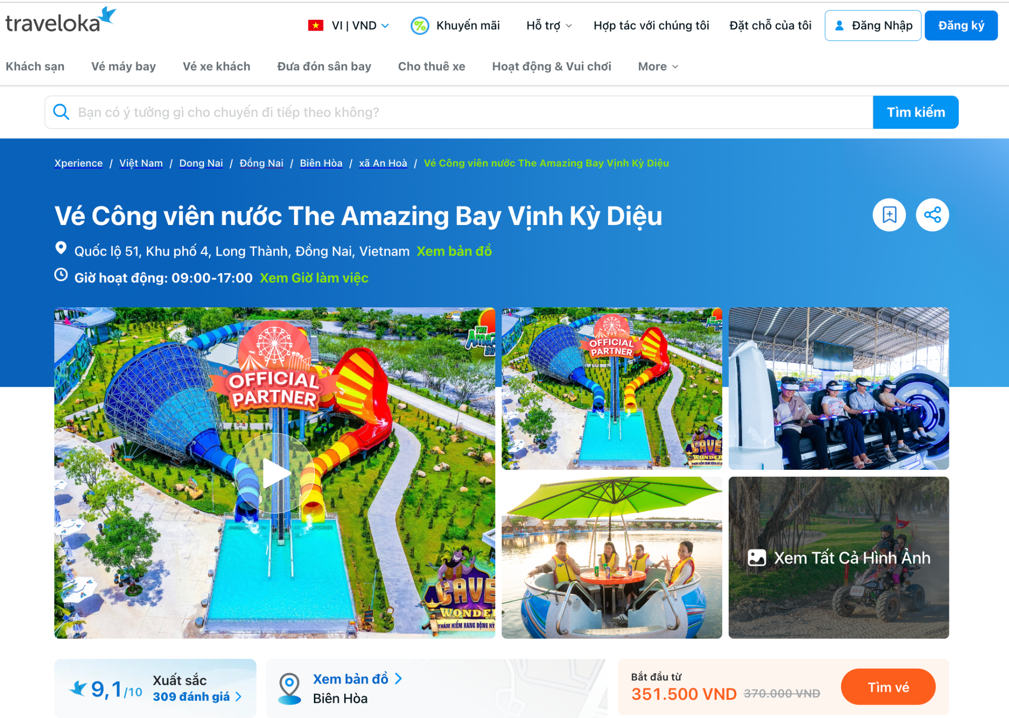 Khám phá công viên nước Amazing Bay với ưu đãi hấp dẫn trên Traveloka