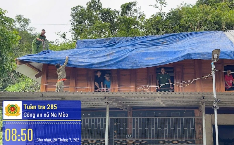 Công an các xã miền núi chủ động công tác phòng ngừa sạt lở, lũ ống, lũ quét