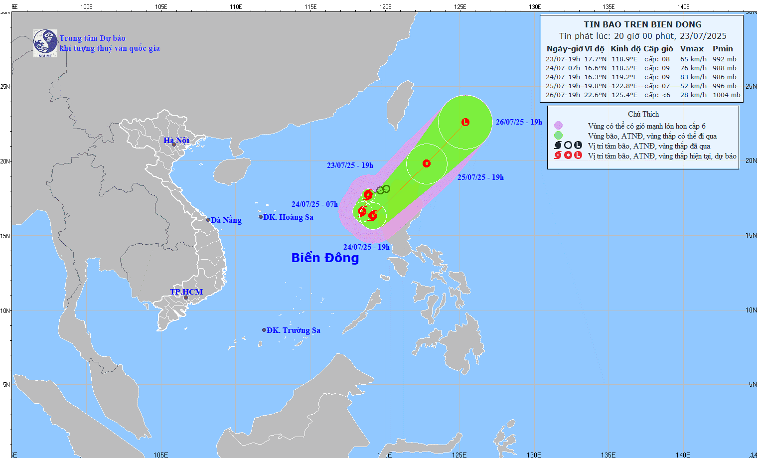 Áp thấp nhiệt đới đã mạnh lên thành bão số 4
