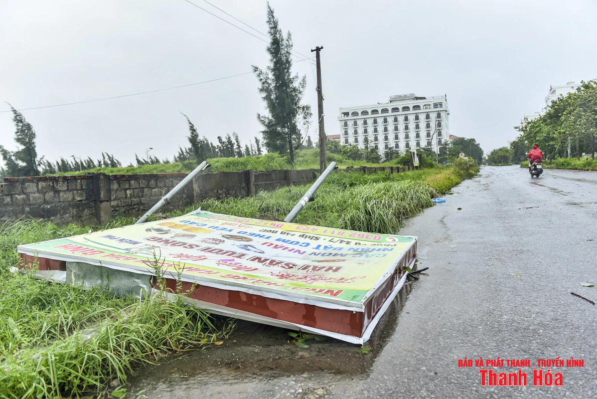 Cây xanh bật gốc, biển hiệu gãy đổ do bão số 3