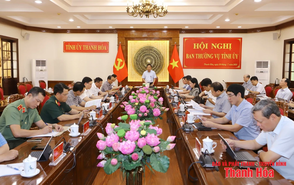 Ban Thường vụ Tỉnh ủy Thanh Hóa cho ý kiến vào các nội dung chuẩn bị Đại hội đại biểu Đảng bộ tỉnh lần thứ XX