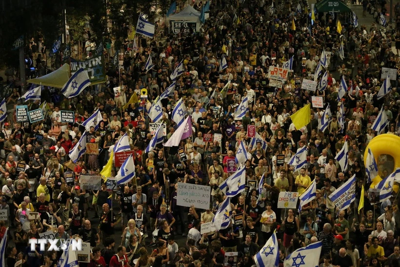 Biểu tình lớn tại Israel yêu cầu chính phủ giải cứu con tin ở Gaza