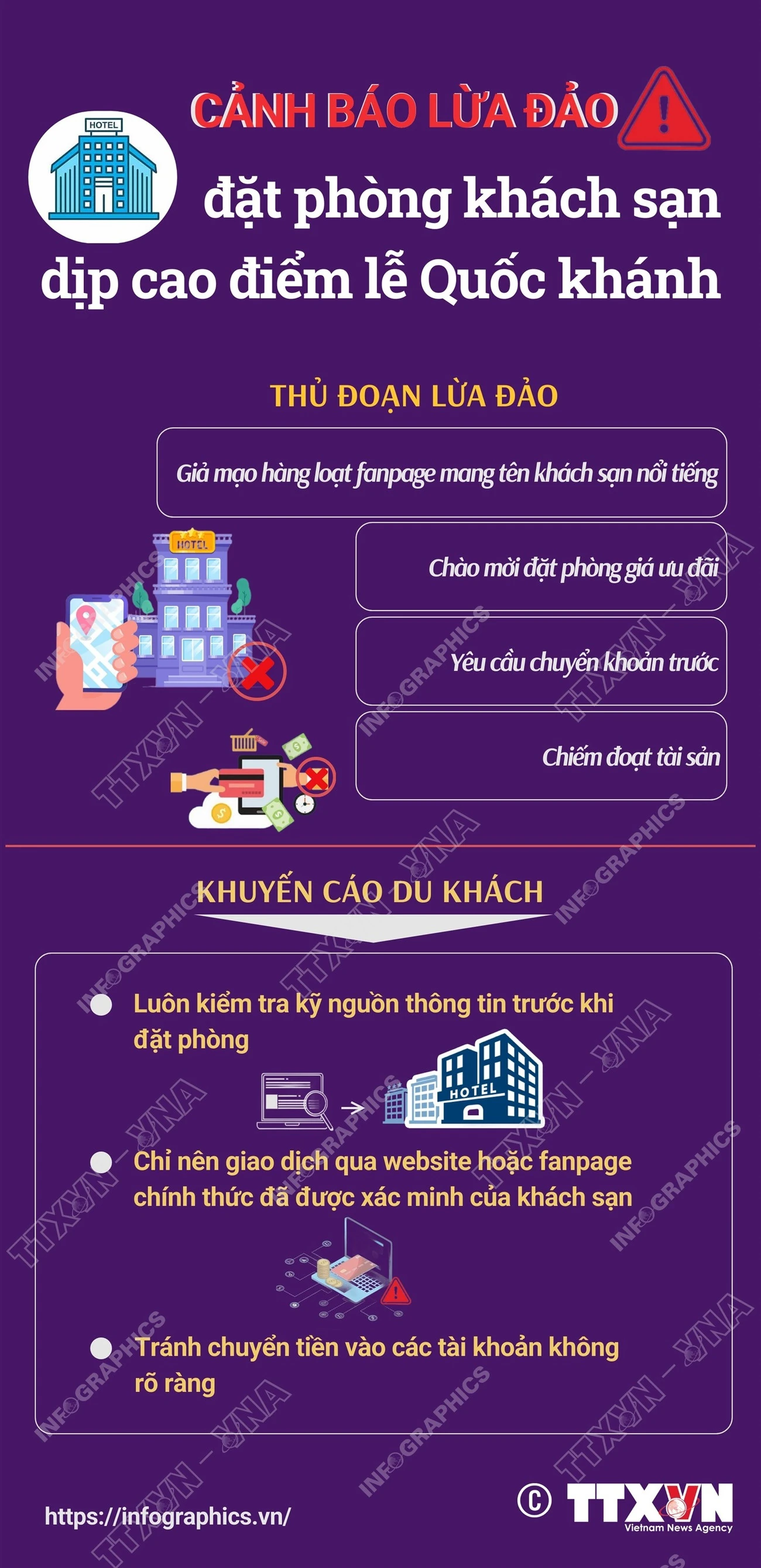 Cảnh báo lừa đảo đặt phòng khách sạn dịp cao điểm lễ Quốc khánh
