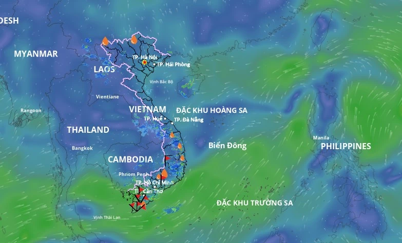 Xuất hiện vùng áp thấp trên biển Đông có khả năng mạnh lên thành áp thấp nhiệt đới