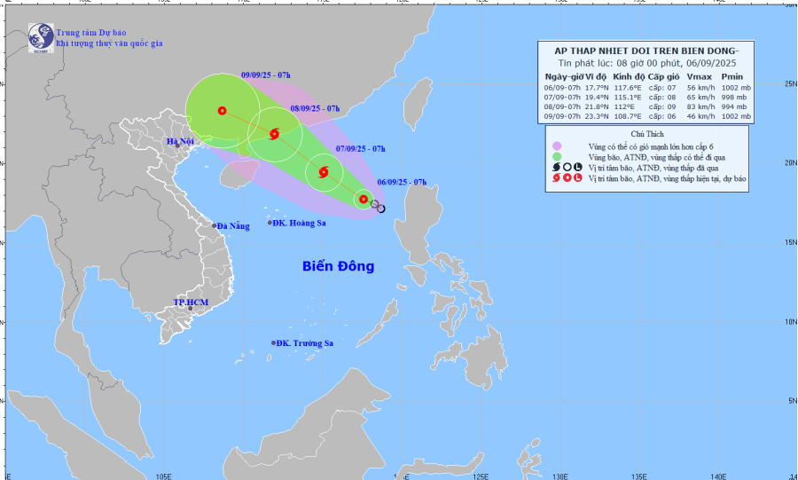 Áp thấp nhiệt đới trên biển Đông có khả năng mạnh thành bão