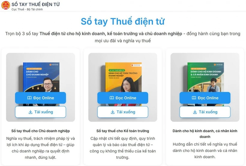 Cục Thuế giới thiệu bộ 3 cuốn Sổ tay điện tử hỗ trợ người nộp thuế