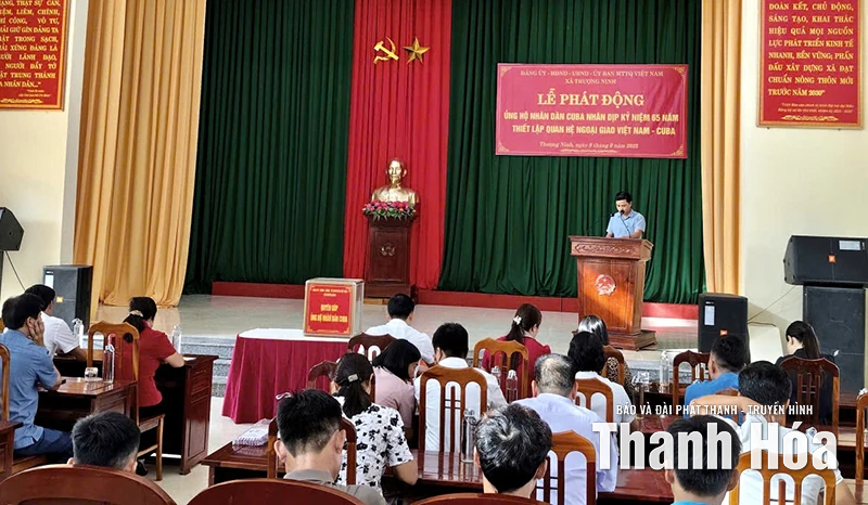 Xã Thượng Ninh tổ chức Lễ phát động ủng hộ Nhân dân Cuba