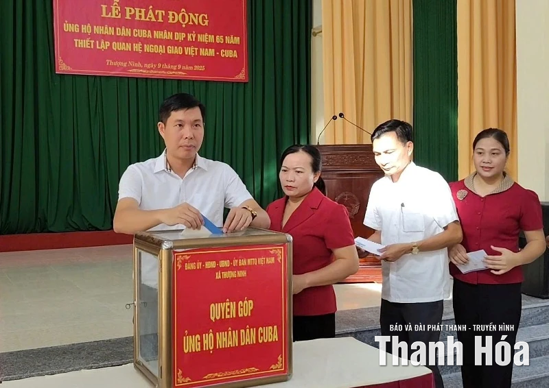 Xã Thượng Ninh tổ chức Lễ phát động ủng hộ Nhân dân Cuba
