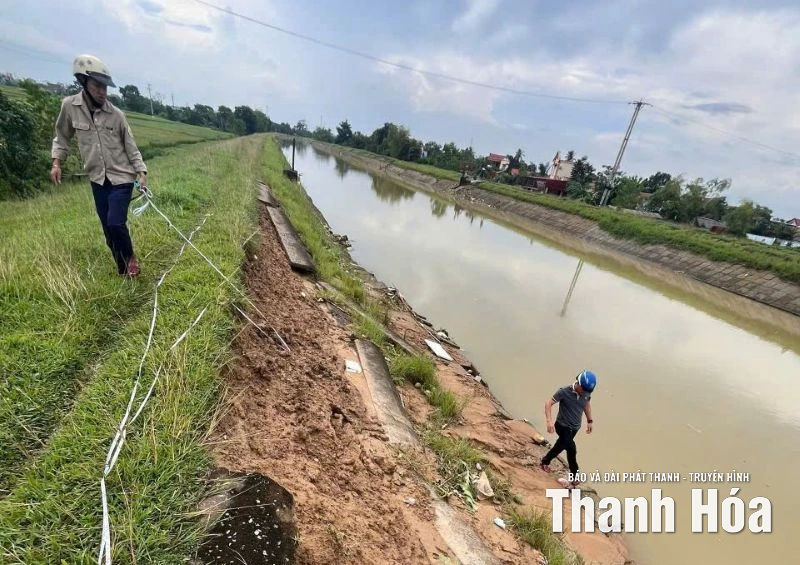 Xuất hiện nhiều điểm sạt, vỡ kênh mương, cống tiêu