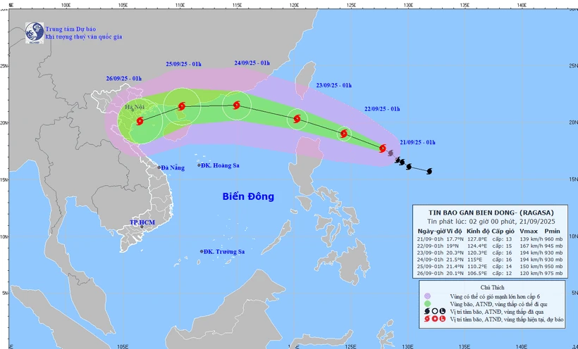Bão RAGASA khả năng đạt cấp siêu bão và có đường đi phức tạp