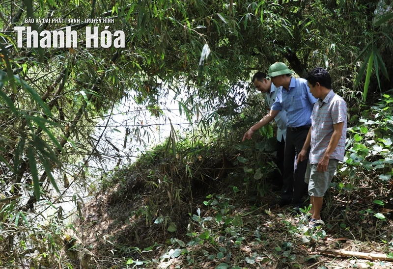 Khẩn trương khắc phục sự cố sạt lở bờ sông Bưởi và đê bao Thạch Định