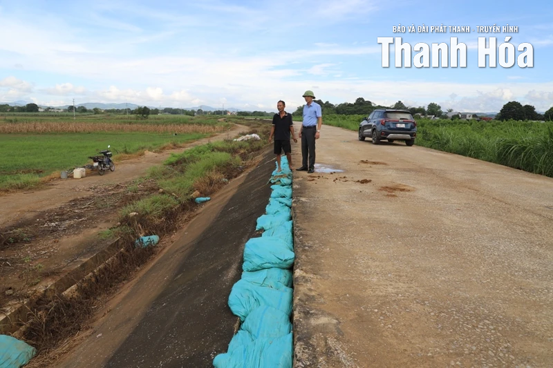 Khẩn trương khắc phục sự cố sạt lở bờ sông Bưởi và đê bao Thạch Định