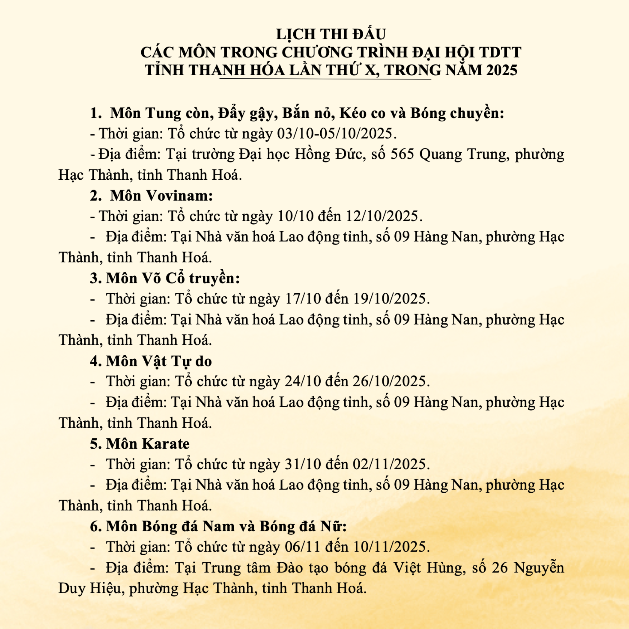 Thay đổi đáng chú ý tại Đại hội TDTT tỉnh Thanh Hoá lần thứ X sau sáp nhập xã, phường