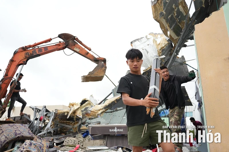 Xã Hoằng Giang nỗ lực khắc phục hậu quả sau cơn bão số 10