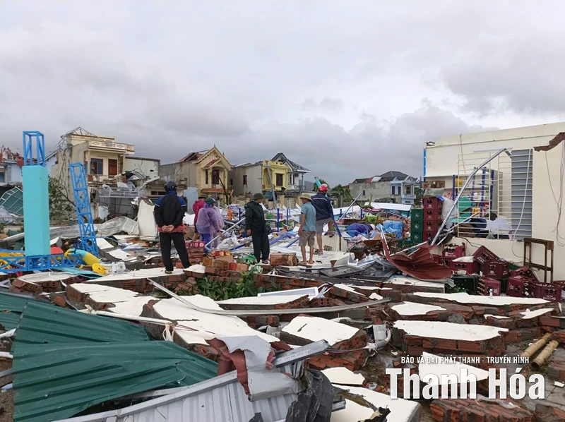 Xã Hoằng Giang nỗ lực khắc phục hậu quả sau cơn bão số 10