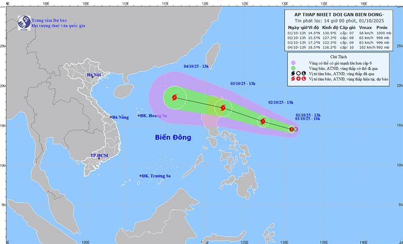 Yêu cầu các địa phương chủ động ứng phó với áp thấp nhiệt đới gần Biển Đông