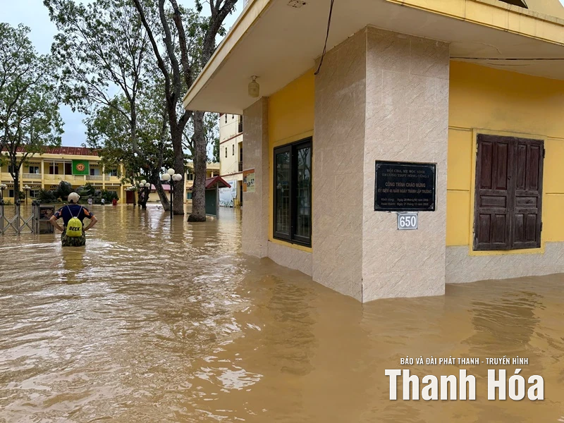Thanh Hóa: 124 cơ sở giáo dục tiếp tục cho học sinh nghỉ học do ảnh hưởng của mưa bão