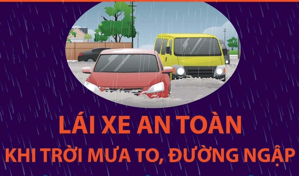Hướng dẫn kỹ năng lái xe an toàn khi trời mưa to, đường ngập