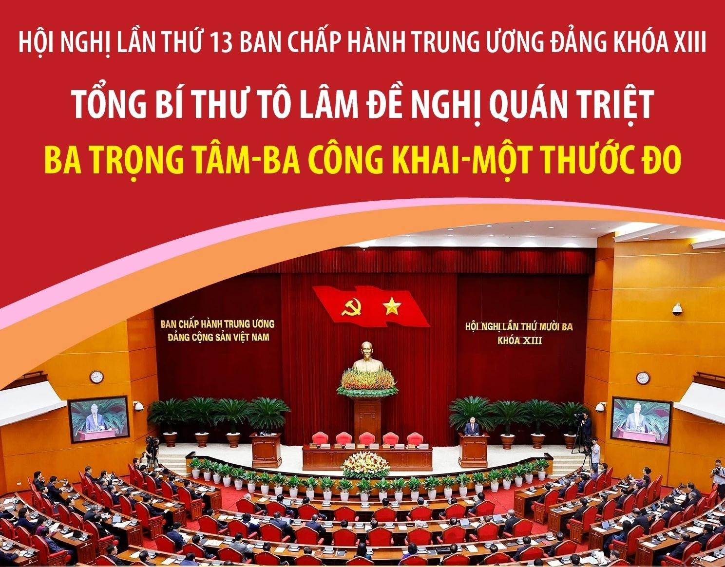 Tổng Bí thư Tô Lâm đề nghị quán triệt ba trọng tâm - ba công khai - một thước đo