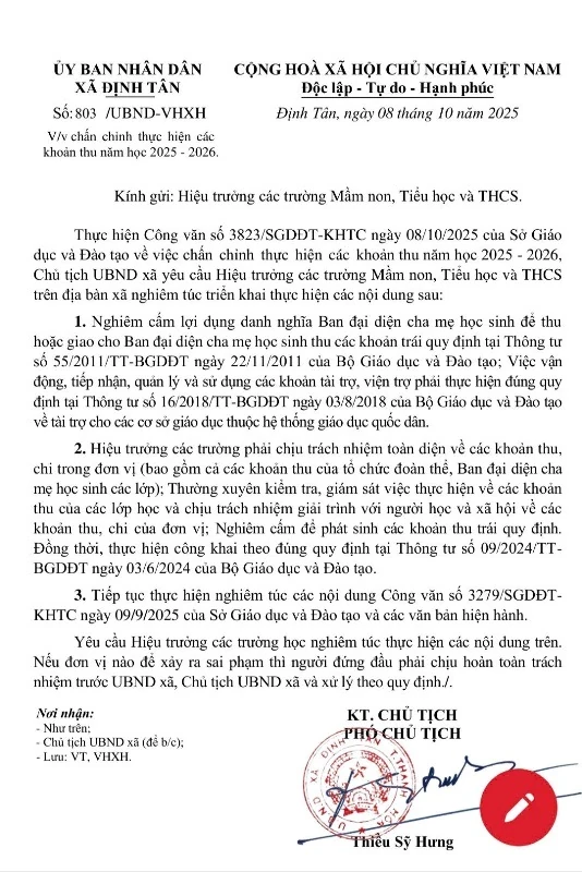 Xác minh, xử lý các trường hợp đăng tải thông tin sai sự thật về khoản thu đầu năm học trên mạng xã hội