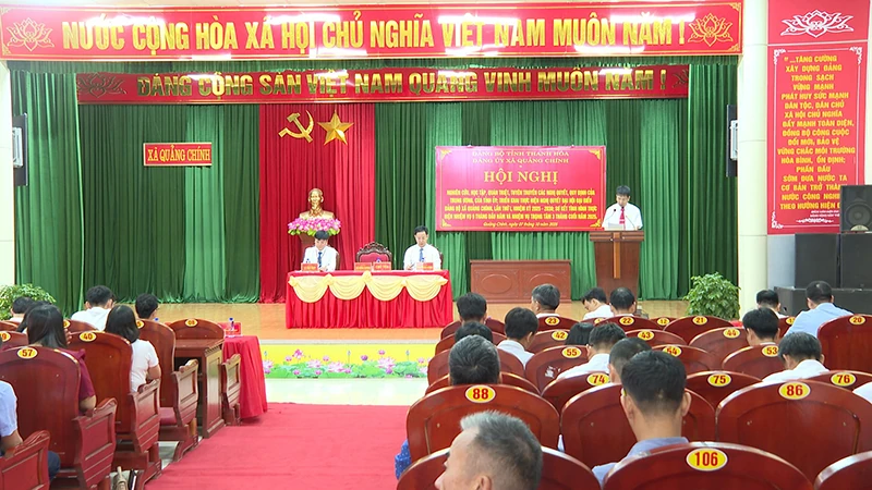 Xã Quảng Chính quán triệt, triển khai Nghị quyết Đại hội đại biểu Đảng bộ xã lần thứ I