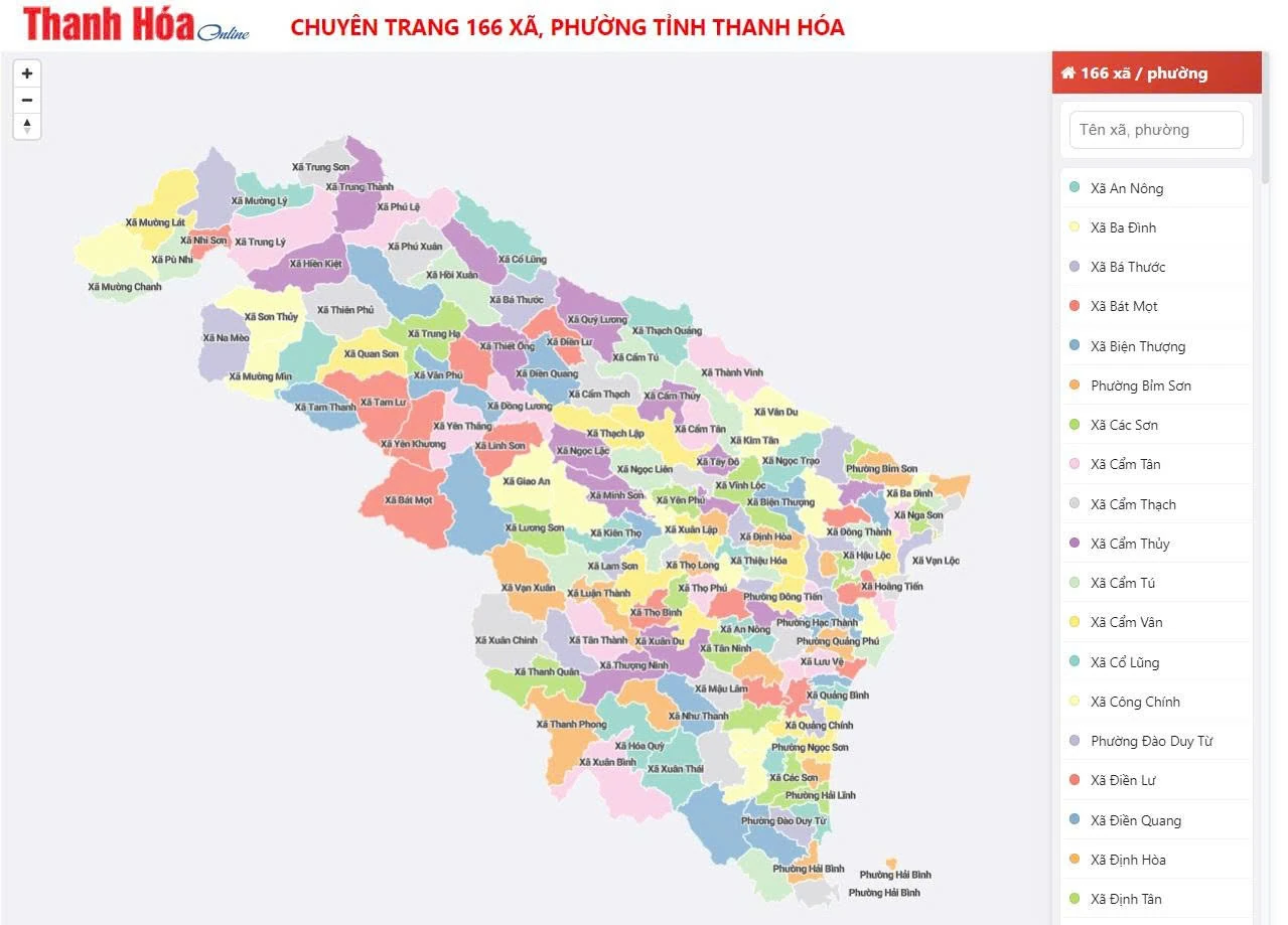 Báo và Đài PT-TH Thanh Hóa ra mắt trang dữ liệu số 166 xã, phường