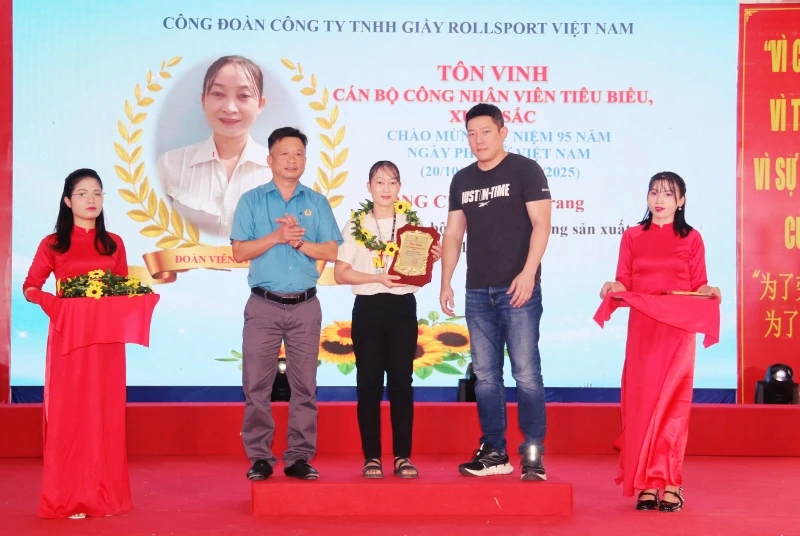 Công đoàn Công ty TNHH Giầy Rollsport Việt Nam tôn vinh 200 cán bộ, công nhân viên tiêu biểu, xuất sắc