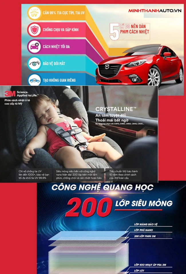 Đại lý phim cách nhiệt 3M Thanh Hóa: Ra mắt phim 3M Crystalline BLK Plus