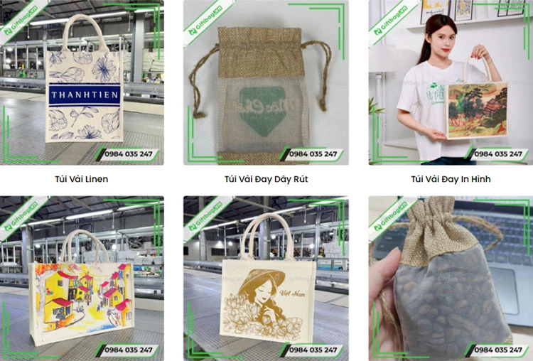 GreenClothBag - Sản xuất túi vải đay linen số lượng ít giá rẻ Hà Nội
