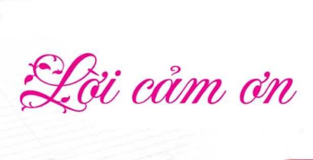 Lời cảm ơn