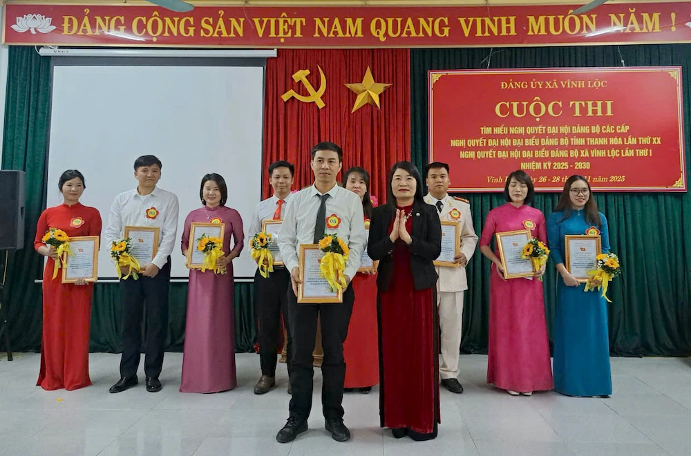 Xã Vĩnh Lộc tổ chức chung kết cuộc thi tìm hiểu Nghị quyết Đại hội Đảng bộ các cấp