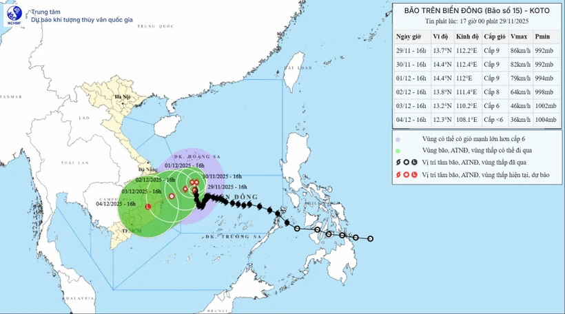 Tin cuối cùng về áp thấp nhiệt đới, bão số 15 giảm cấp di chuyển chậm
