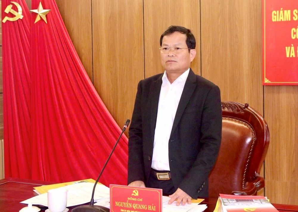 Phó Chủ tịch HĐND tỉnh Nguyễn Quang Hải giám sát công tác bầu cử đại biểu Quốc hội và HĐND các cấp