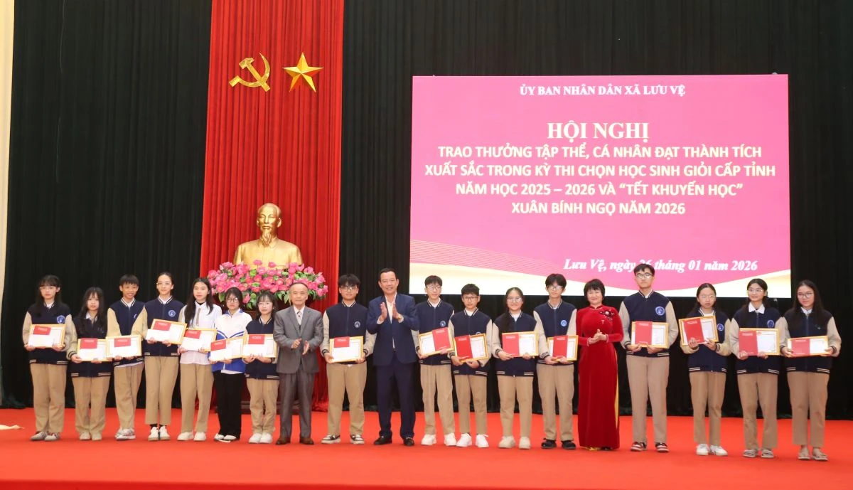 Xã Lưu Vệ khen thưởng học sinh giỏi cấp tỉnh và tổ chức Tết Khuyến học xuân Bính Ngọ 2026