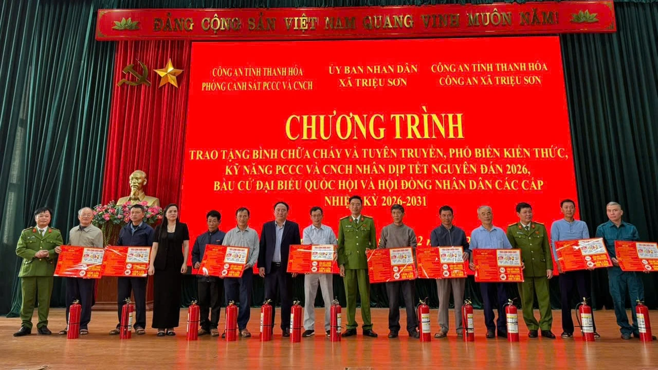 Triệu Sơn: 100% nhà văn hóa được trang bị bình chữa cháy tại chỗ