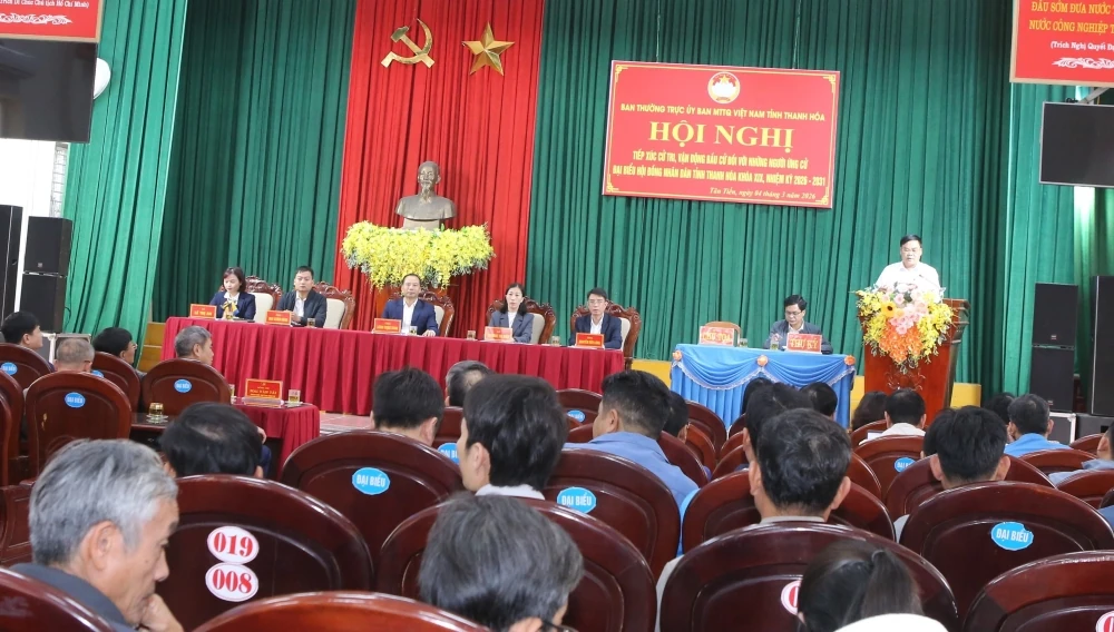 Ứng cử viên đại biểu HĐND tỉnh tiếp xúc cử tri tại đơn vị bầu cử số 21