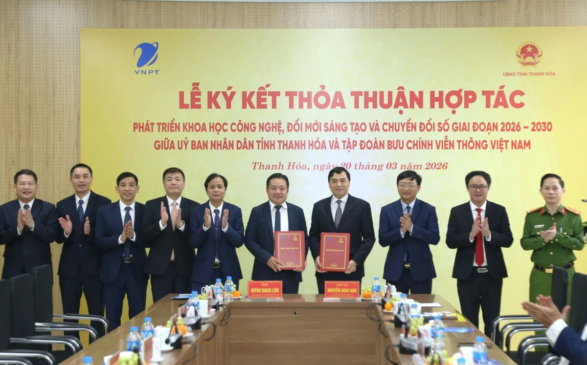UBND tỉnh Thanh Hóa và Tập đoàn Bưu chính Viễn thông Việt Nam ký kết Thỏa thuận hợp tác về phát triển khoa học công nghệ, đổi mới sáng tạo và chuyển đổi số