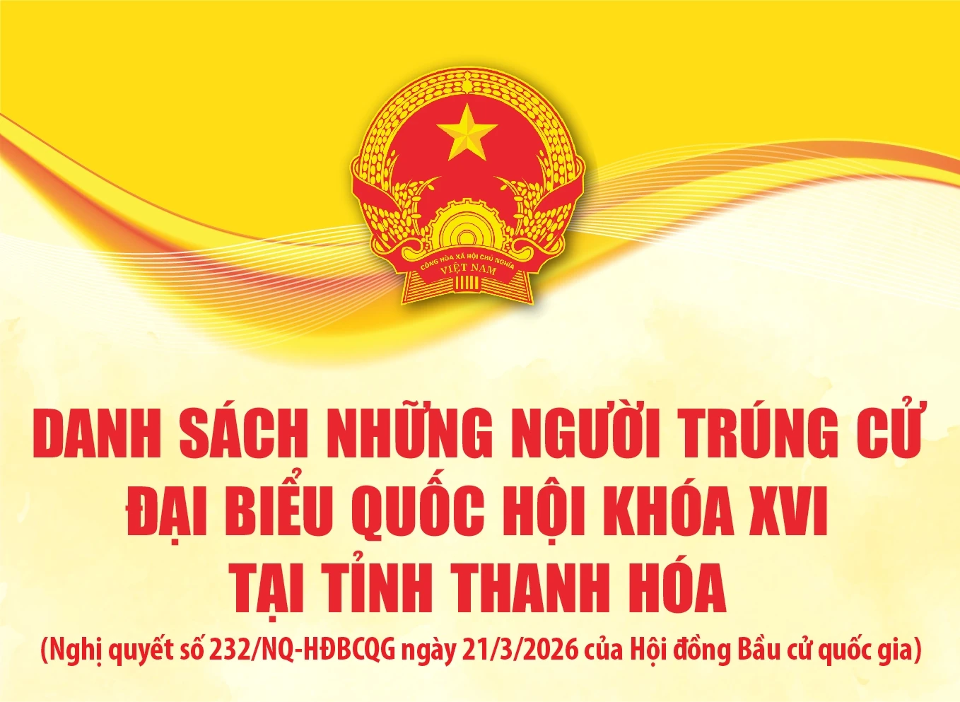 [Infographics] Danh sách những người trúng cử Đại biểu Quốc hội khóa XVI tại tỉnh Thanh Hóa