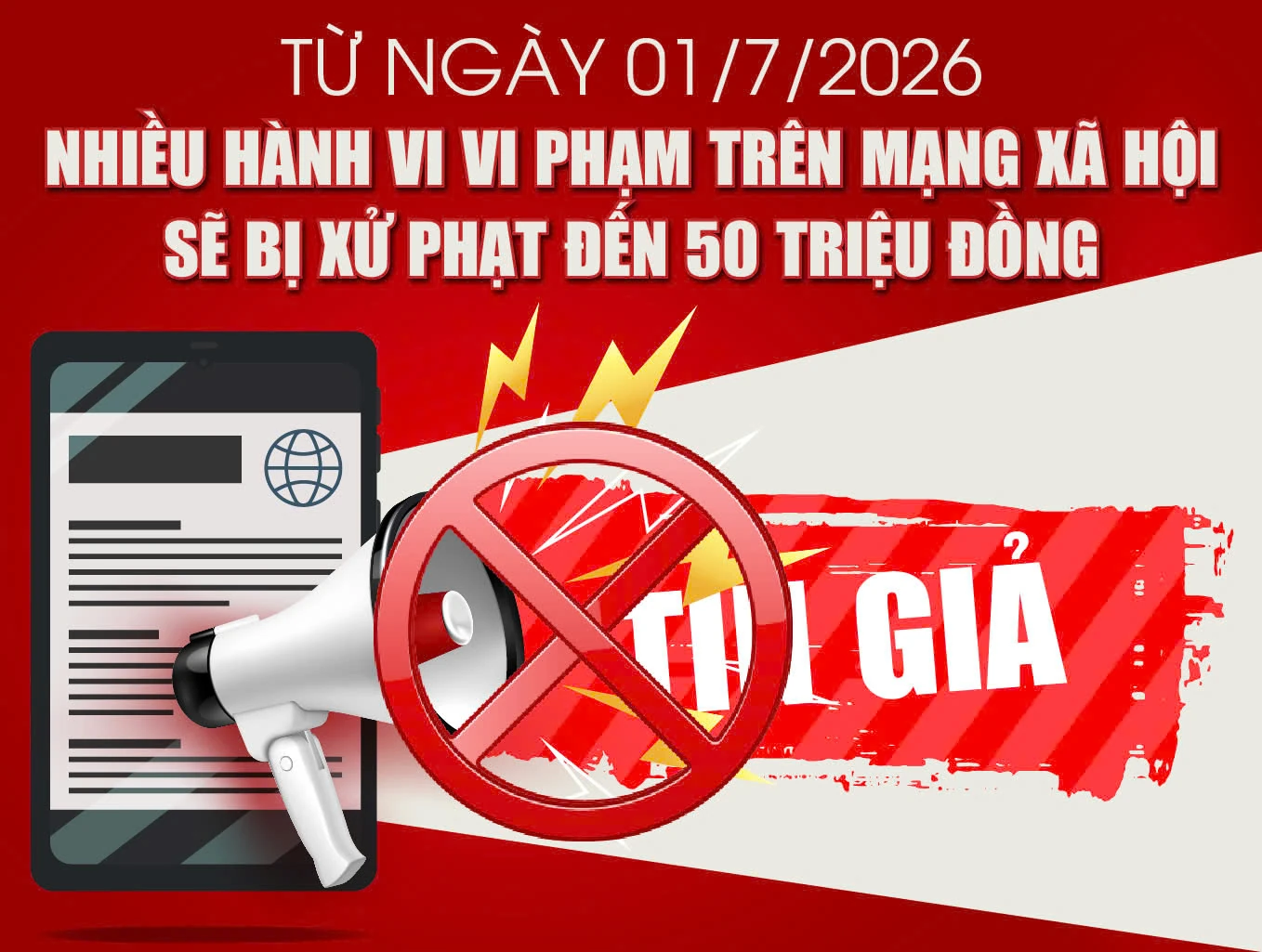 Các hành vi vi phạm trên mạng xã hội sẽ bị xử phạt nghiêm từ ngày 1/7/2026