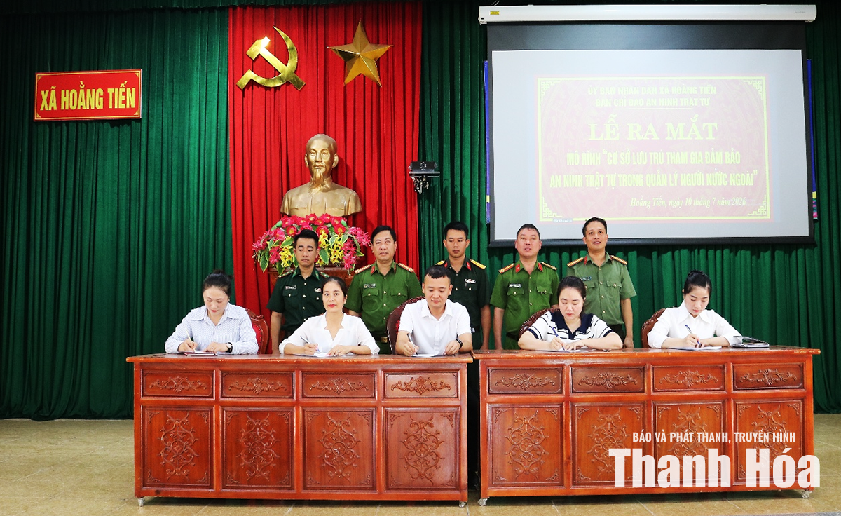 Hoằng Tiến ra mắt mô hình “Cơ sở lưu trú tham gia bảo đảm ANTT trong quản lý người nước ngoài”